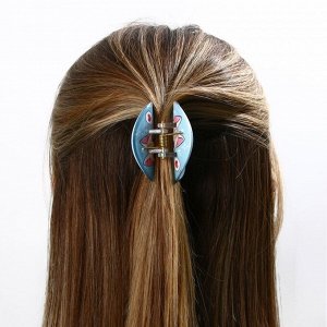 Краб для волос "Котик", цвет голубой, 7 х 7 х 2.5 см