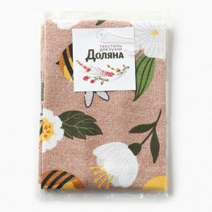 Полотенце кухонное «Доляна» Bee, 28x46 см, рогожка, 100% хлопок, 160 г/м²