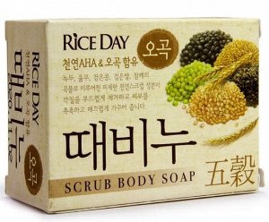 CJ LION "Rice Day" Мыло-скраб для тела 100гр "Каштан и Мед" (Сhestnut) /48шт/