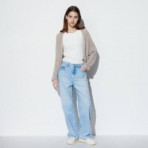 UNIQLO - кардиган из 3D сетки с длинным рукавом - 02 LIGHT GRAY