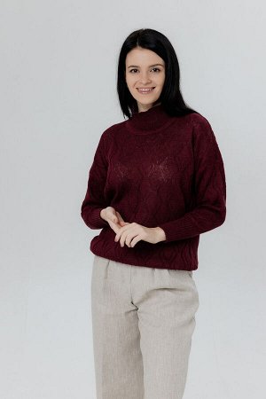 Синий лен Джемпер из льна 4-303 вишня