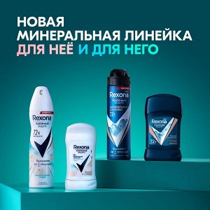 NEW ! Rexona Men МИНЕРАЛЬНЫЙ КОМПЛЕКС антиперспирант-аэрозоль 72ч защита от пота и запаха 150 мл