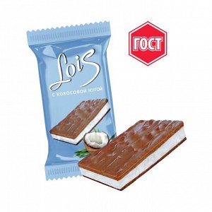 Конфеты(шоколад) "Lois" глазированные с кокосовой нугой 80 гр