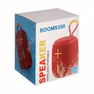 Портативная колонка Booms350, 7 Вт, 1200 мАч, подсветка, micro SD, красная