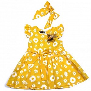 76455 Платье для девочки "ромашки" желтый