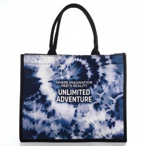 Сумка женская пляжная Unlimited adventure, 41.5x34x12 см, чёрная