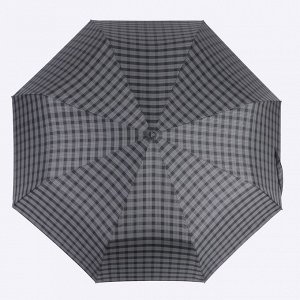 Зонт автоматический «Клетка», 3 сложения, 8 спиц, R = 51 см, цвет чёрный