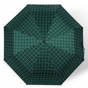 Зонт автоматический «Клетка», эпонж, 3 сложения, 8 спиц, R = 48 см, цвет МИКС