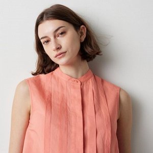 UNIQLO - блузка из смесового льна без рукавов - 01 OFF WHITE