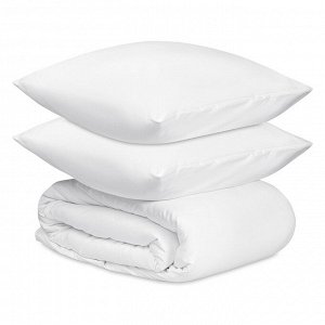 Комплект постельного белья из плотного сатина белого цвета из коллекции Essential, 200х220 см