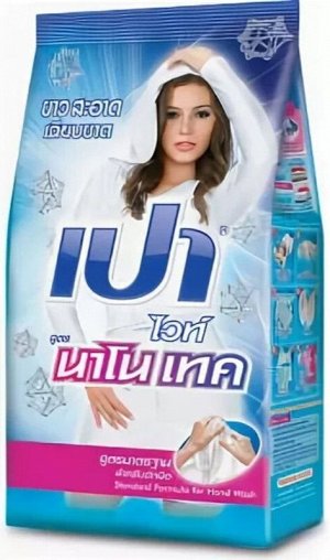 LION "PAO" Стир.порошок д/всех типов стир.маш.  110гр "White Nano Tech" (с отбеливателем) /72шт/ Таиланд