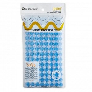 SUNG BO Мочалка д/душа "Diamond Shower Towel " №153 (20х90см) средней жесткости /нейлон, полиэстер /200шт/