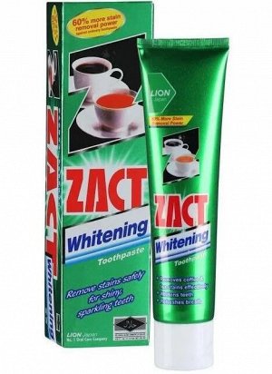 LION "Zact" Зубная паста 150гр отбеливающая для любителей кофе и чая (Whitening) /72шт/ Таиланд