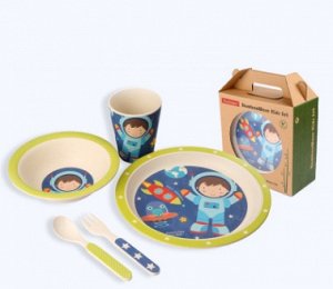 Набор детской посуды из 5-ти предметов цвет: КОСМОНАВТ