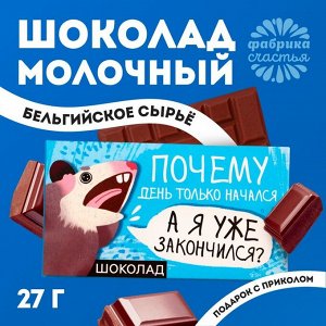 Шоколад молочный «Я закончился», 27 г.