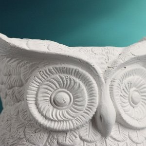Фигурное кашпо для цветов «Совушка», 250 мл, 11x10x10 см, гипс, белое