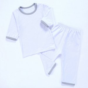 Пижама детская с рукавами 1/2 и укороченными штанами цвет: БЕЛЫЙ С СЕРЫМ КРАЕМ