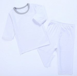 Пижама детская с рукавами 1/2 и укороченными штанами цвет: БЕЛЫЙ