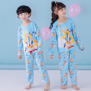 Пижама детская с длинными рукавами и штанами цвет: ГОЛУБОЙ С АЛЬТМАНОМ