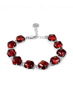 Изящный браслет с коньячным янтарём «Византия»