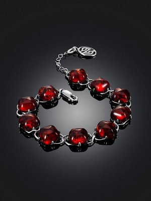 Изящный браслет с коньячным янтарём «Византия»