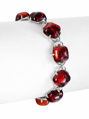 Изящный браслет с коньячным янтарём «Византия»