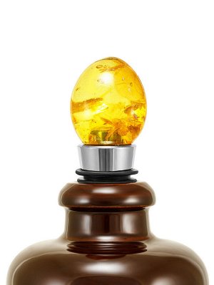 Красивая пробка для хранения открытых бутылок, украшенная ярко-лимонным янтарём