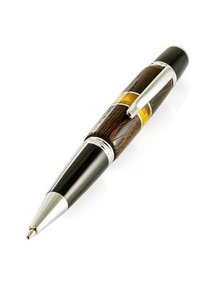 Ручка из натуральной древесины и балтийского янтаря