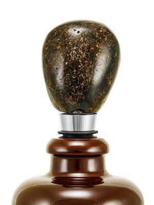 amberholl Стоппер для бутылки, украшенный цельным янтарём чёрного цвета