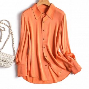 Женская рубашка с длинными рукавами, оранжевый
