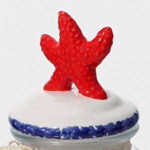 Банка для сыпучих продуктов Доляна «Морская звезда», 600 мл, 11*19 см, с керамической крышкой, стекло, прозрачная