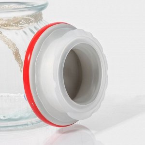 Банка для сыпучих продуктов Доляна «Пляж», 600 мл, 11*12.5 см, с керамической крышкой. стекло, прозрачная