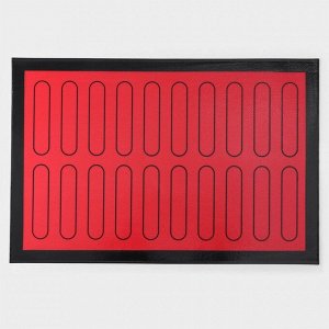 Силиконовый коврик армированный «Эклер», 60x40 см, цвет красный