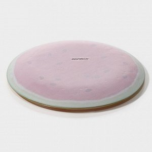 Тарелка стеклянная пирожковая Доляна «Сладкий арбуз», d=18 см, цвет красный
