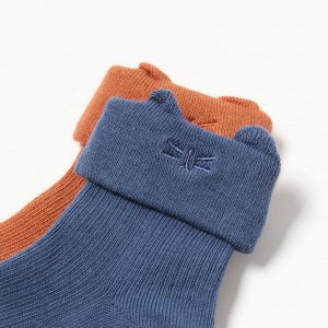 Набор носков Крошка Я Basic Line, 2 пары, 12-24 мес., кирпичный/синий