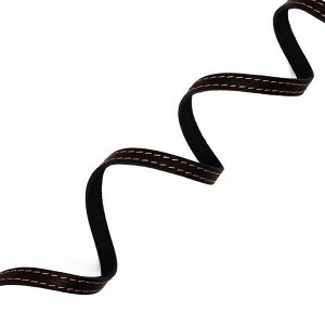 Поводок кожаный однослойный, простроченный, 1.41 м х 1.2 см, черный