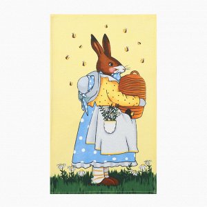 Набор кухонных полотенец Доляна Bee and bunny 2 шт., 28?46 см, рогожка, 100% хлопок, 160 г/м?