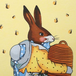 Набор кухонных полотенец Доляна Bee and bunny 2 шт., 28?46 см, рогожка, 100% хлопок, 160 г/м?