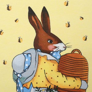 Набор кух. полотенец Доляна "Bee and bunny" 2 шт, 28х46 см, рогожка, 100% хл, 160г/м2