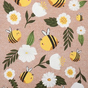 Набор кух. полотенец Доляна "Bee and bunny" 2 шт, 28х46 см, рогожка, 100% хл, 160г/м2