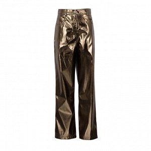 Женские брюки из эко-кожи, цвет коричневый
