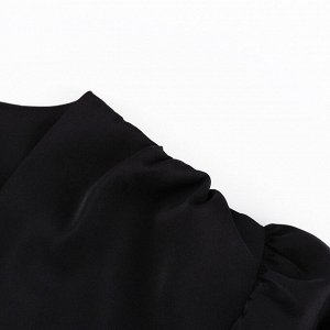 Женское платье с пышными рукавами, с v-образным вырезом, цвет черный