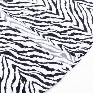 Женское платье длинное, с разрезом, принт "зебра", цвет черный/белый