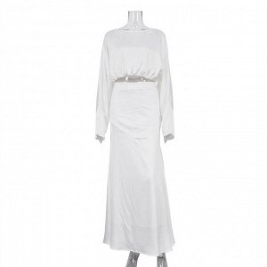 Женский костюм: кофта с длинным рукавом + юбка, цвет белый