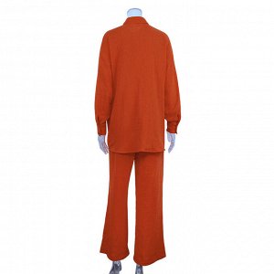Женский костюм: рубашка + брюки, цвет оранжевый