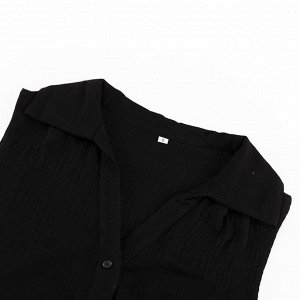 Женский костюм: рубашка без рукавов + брюки, цвет черный