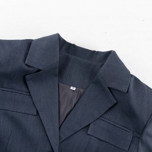 Женский костюм "двойка": пиджак приталенный + брюки, цвет серый
