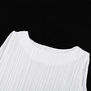 Женский костюм: топ + брюки, плиссированный, цвет белый