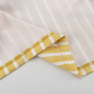 Женский костюм: рубашка на запах + брюки-клеш, принт "полоска", цвет желтый