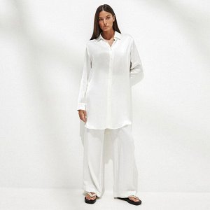 Женский костюм: рубашка + брюки, цвет белый